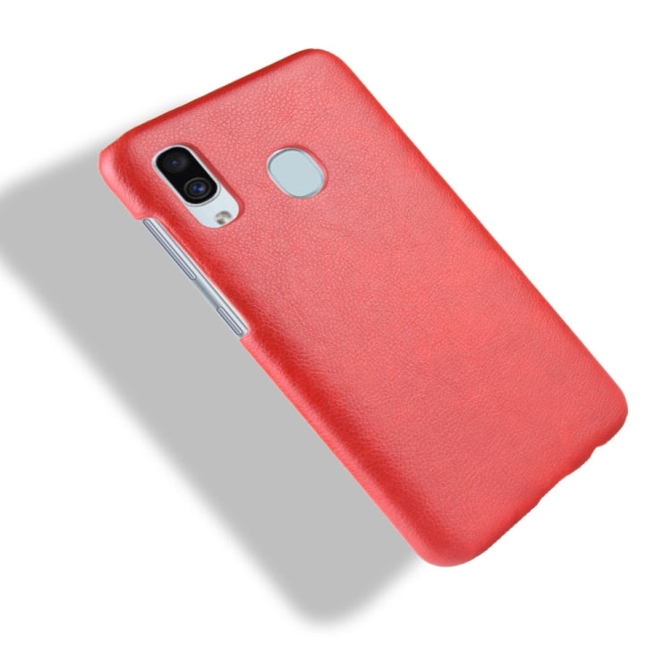 Shockproof Litchi Texture PC + PU Case for Galaxy A20e