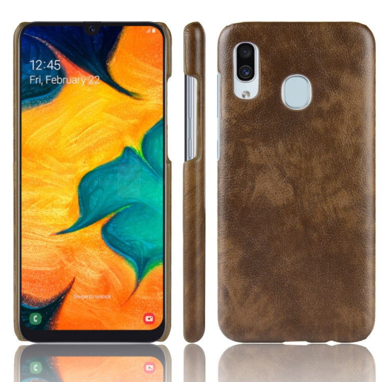 Shockproof Litchi Texture PC + PU Case for Galaxy A20e