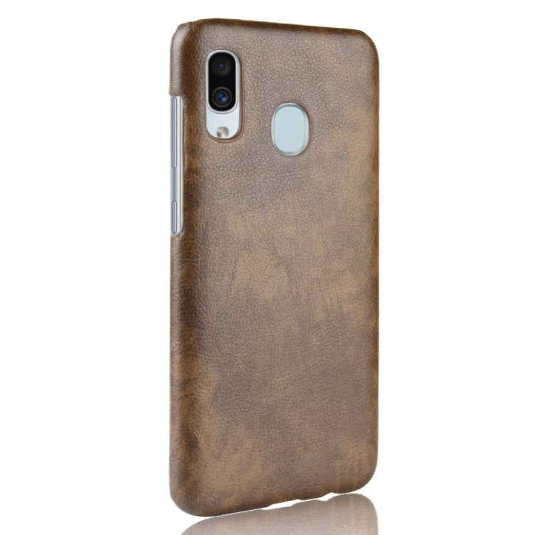 Shockproof Litchi Texture PC + PU Case for Galaxy A20e