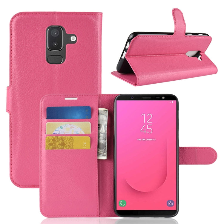 Litchi Texture Horizontal Flip Leather Case for Galaxy J8 (2018) (EU Version), with Wallet & Holder & Card Slots