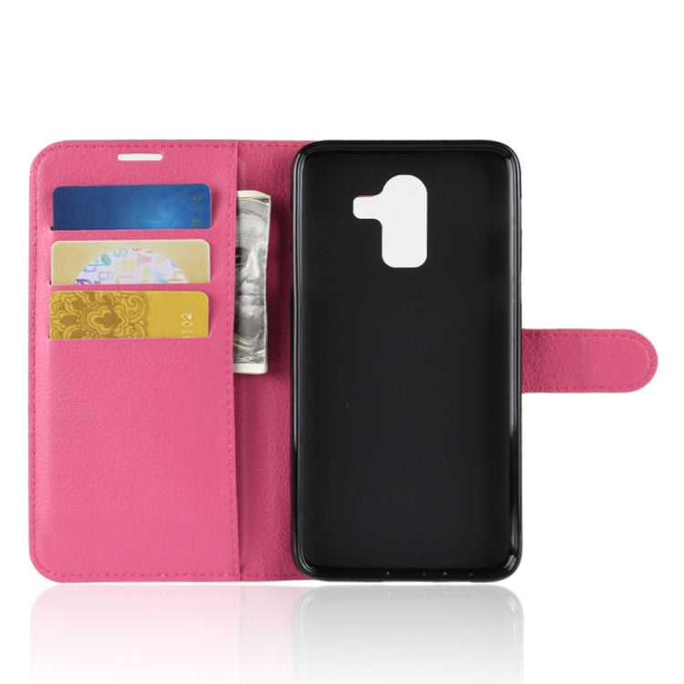 Litchi Texture Horizontal Flip Leather Case for Galaxy J8 (2018) (EU Version), with Wallet & Holder & Card Slots