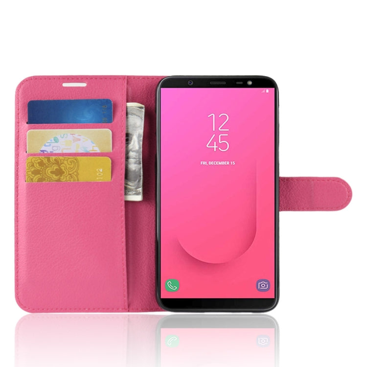 Litchi Texture Horizontal Flip Leather Case for Galaxy J8 (2018) (EU Version), with Wallet & Holder & Card Slots