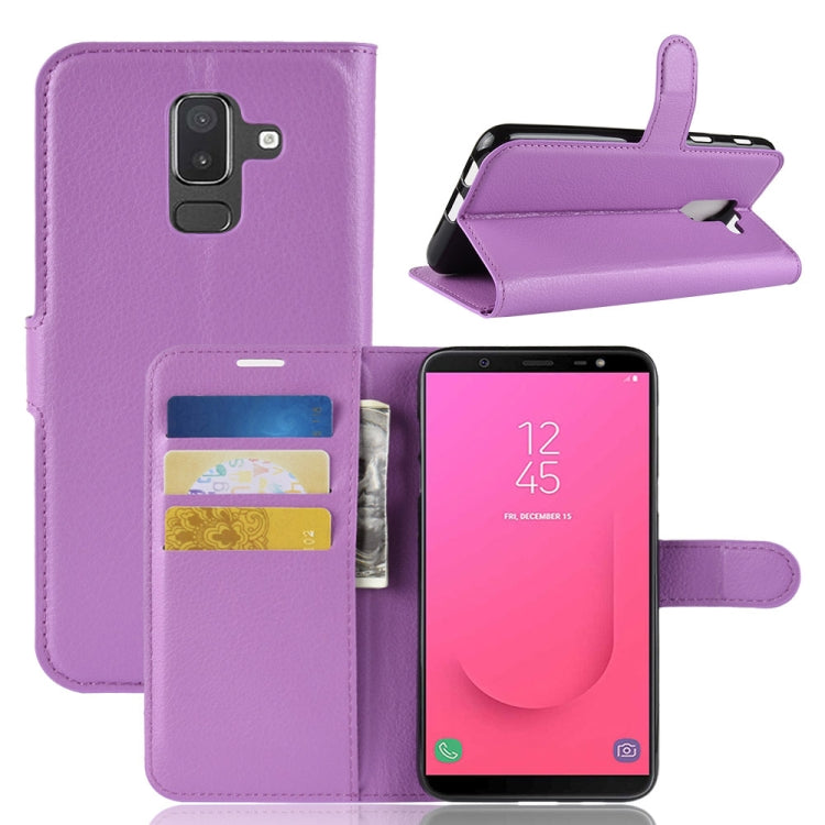 Litchi Texture Horizontal Flip Leather Case for Galaxy J8 (2018) (EU Version), with Wallet & Holder & Card Slots