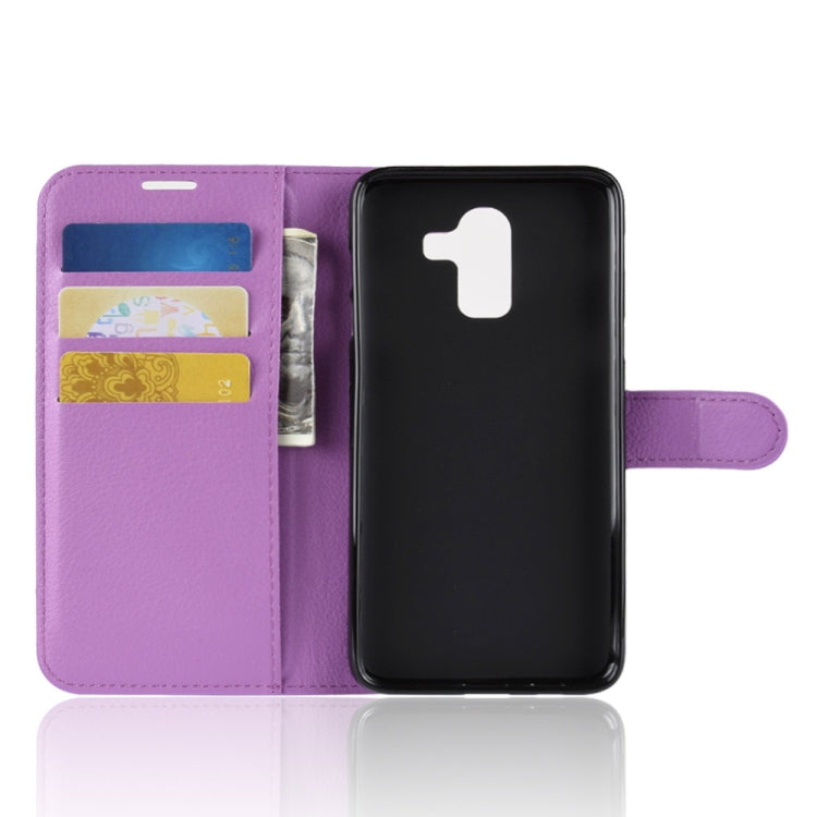 Litchi Texture Horizontal Flip Leather Case for Galaxy J8 (2018) (EU Version), with Wallet & Holder & Card Slots