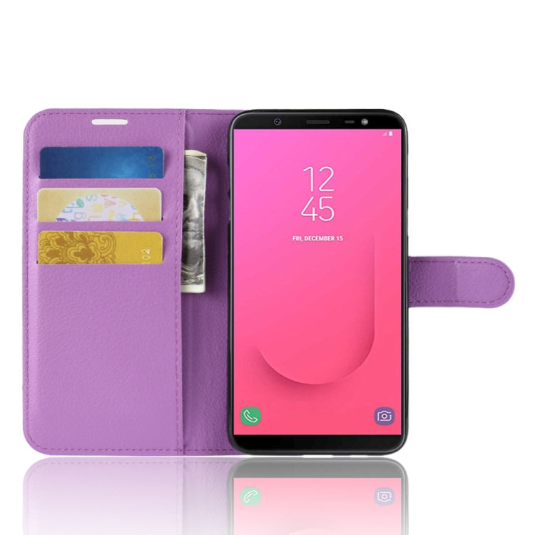 Litchi Texture Horizontal Flip Leather Case for Galaxy J8 (2018) (EU Version), with Wallet & Holder & Card Slots