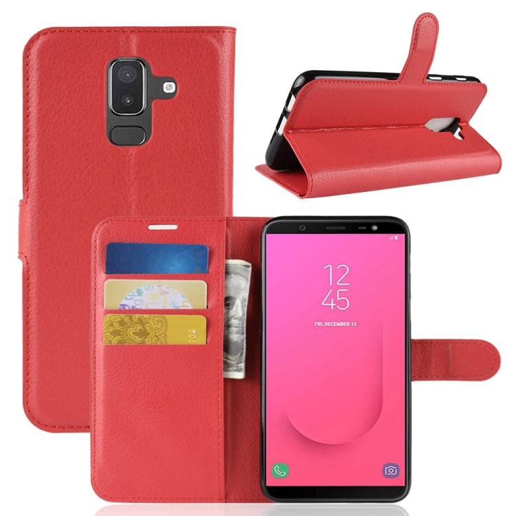 Litchi Texture Horizontal Flip Leather Case for Galaxy J8 (2018) (EU Version), with Wallet & Holder & Card Slots
