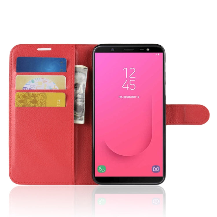 Litchi Texture Horizontal Flip Leather Case for Galaxy J8 (2018) (EU Version), with Wallet & Holder & Card Slots