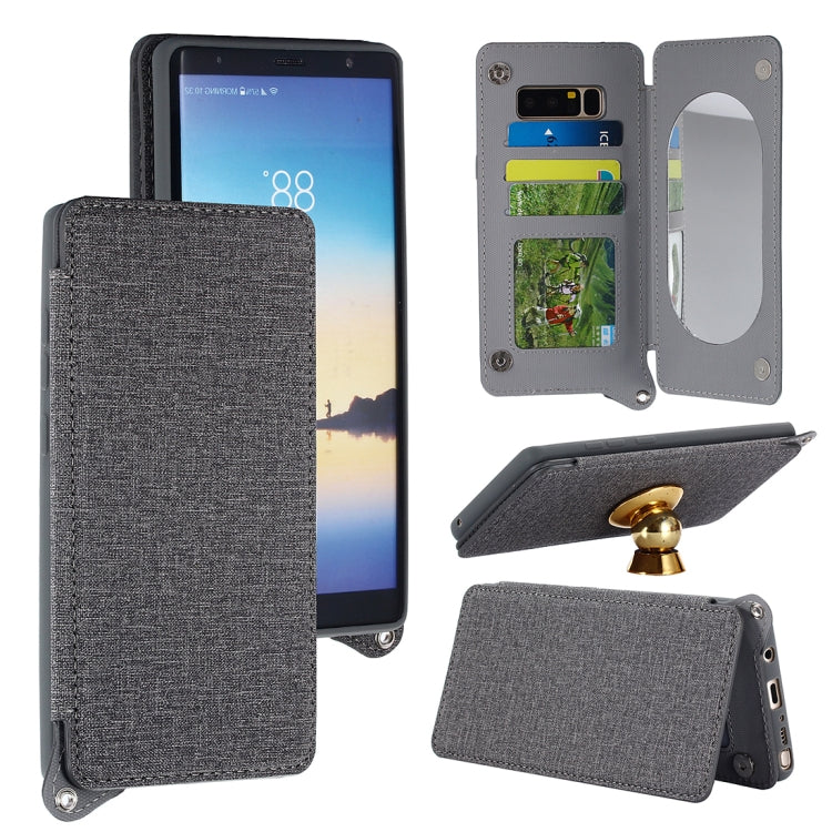 For Galaxy Note 8 Protective Back Case Cover with Card Slot & Photo Frame & Holder & Mirror