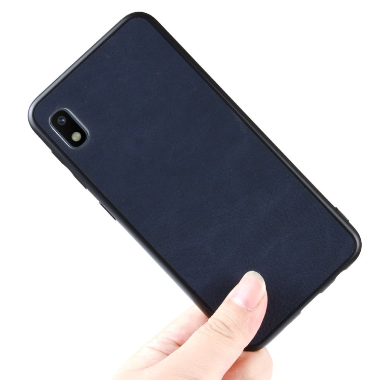 Shockproof Sheep Skin PC + PU + TPU Case for Galaxy A10 (Black)