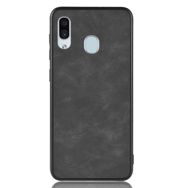 Shockproof Sheep Skin PC + PU + TPU Case for Galaxy A40 (Black)