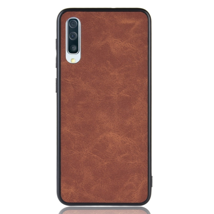 Shockproof Sheep Skin PC + PU + TPU Case for Galaxy A70 (Brown)