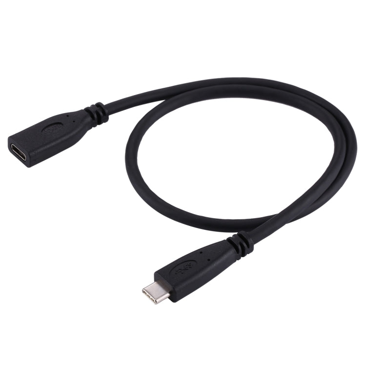 50cm USB-C / Type-C 3.1 Male to USB-C / Type-C Female Connector Adapter Cable(Black)