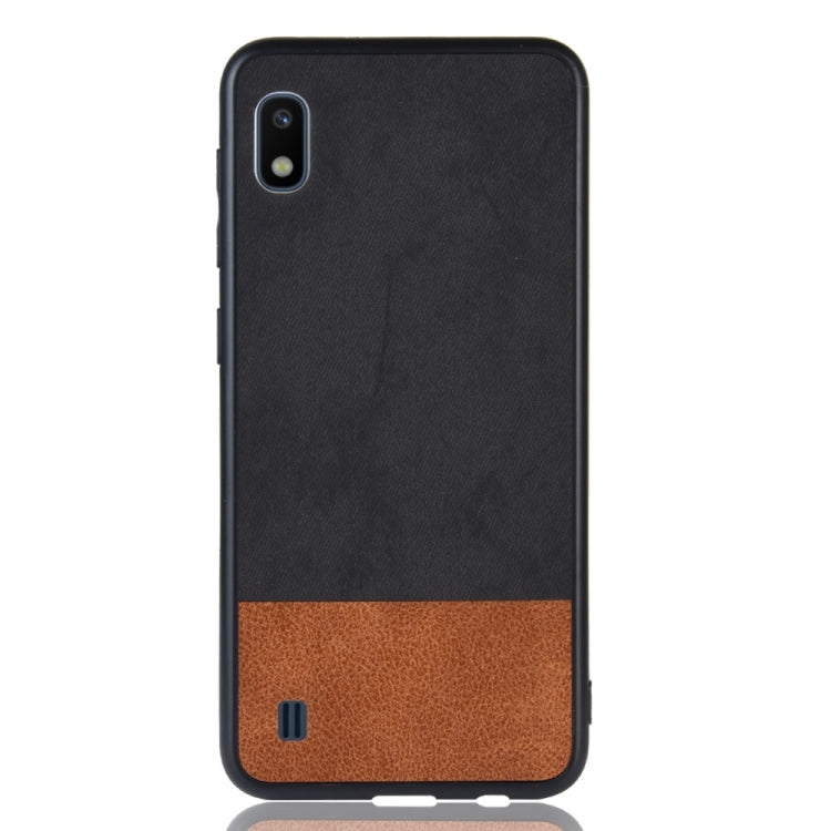 Shockproof Color Matching Denim PC + PU + TPU Case for Galaxy A10