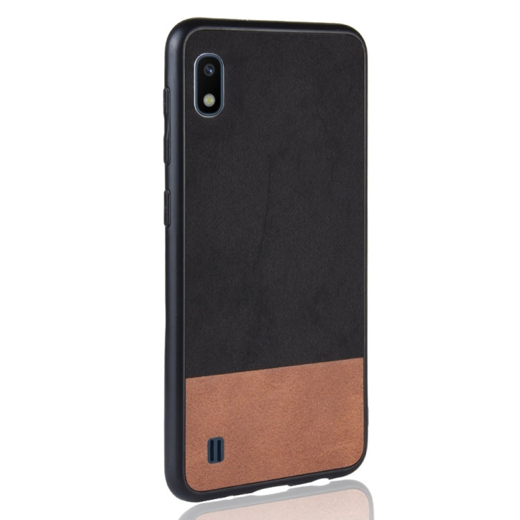 Shockproof Color Matching Denim PC + PU + TPU Case for Galaxy A10