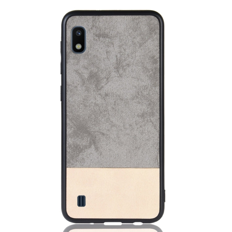 Shockproof Color Matching Denim PC + PU + TPU Case for Galaxy A10