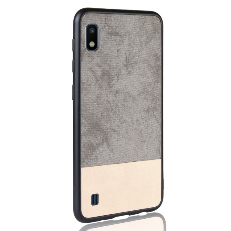 Shockproof Color Matching Denim PC + PU + TPU Case for Galaxy A10
