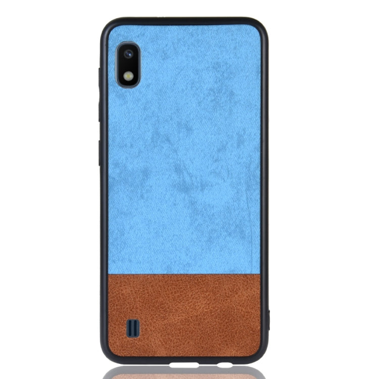 Shockproof Color Matching Denim PC + PU + TPU Case for Galaxy A10
