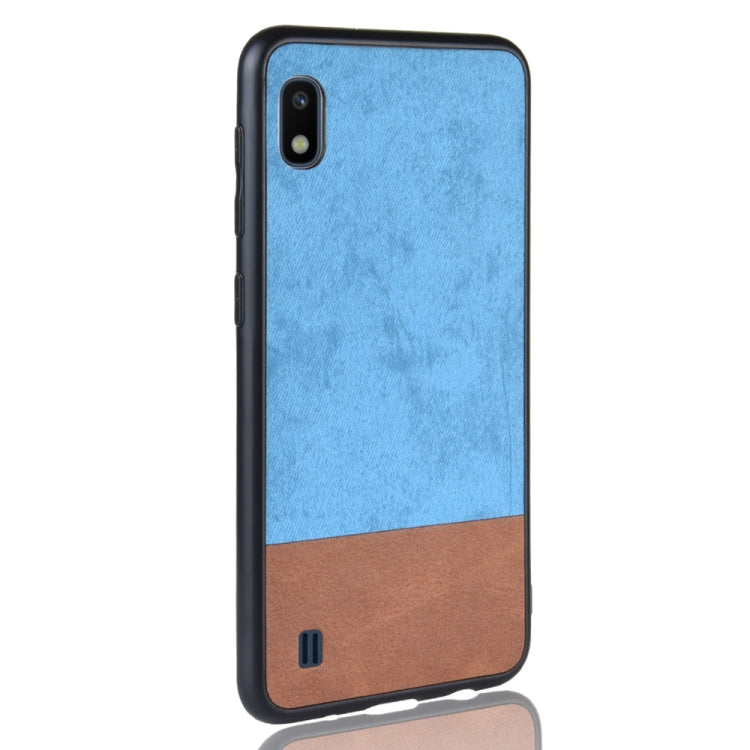 Shockproof Color Matching Denim PC + PU + TPU Case for Galaxy A10