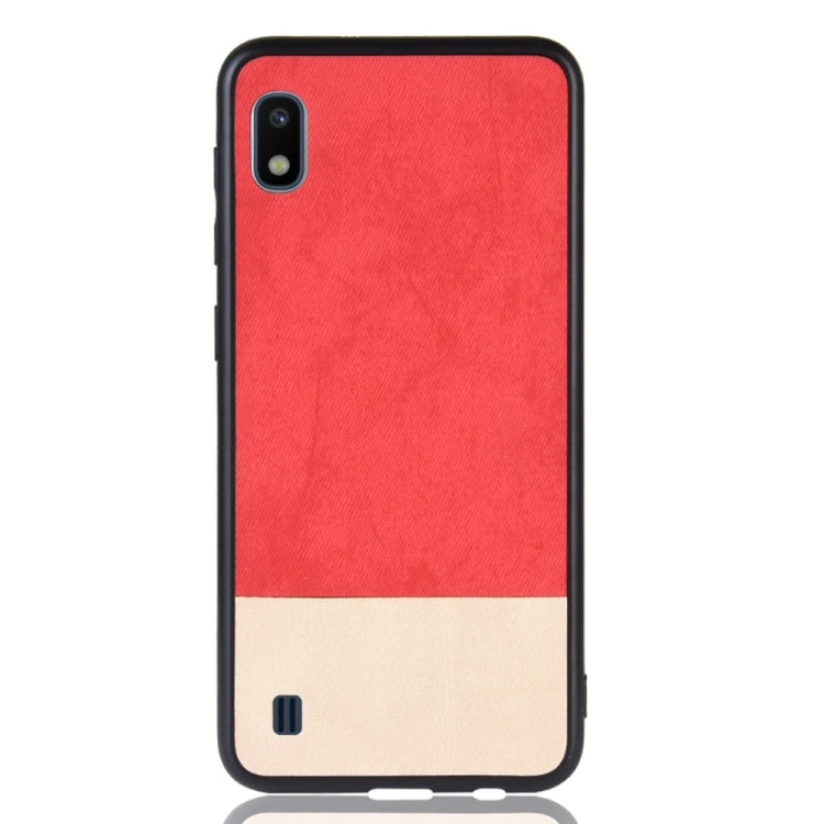Shockproof Color Matching Denim PC + PU + TPU Case for Galaxy A10