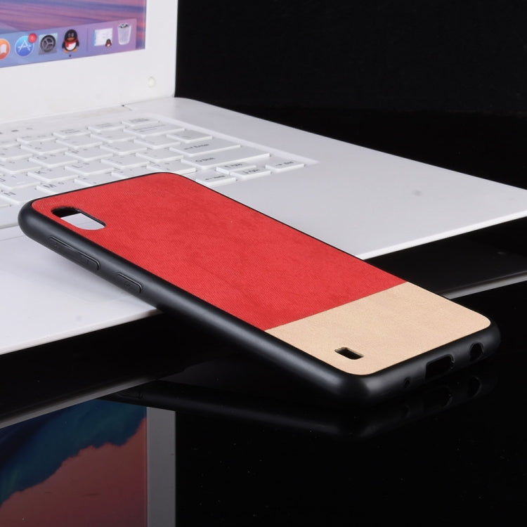 Shockproof Color Matching Denim PC + PU + TPU Case for Galaxy A10