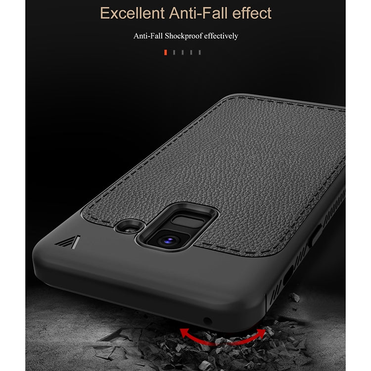 Lenuo Leshen Series for Galaxy A8 (2018) TPU Litchi Texture Dropproof Protective Back Cover Case