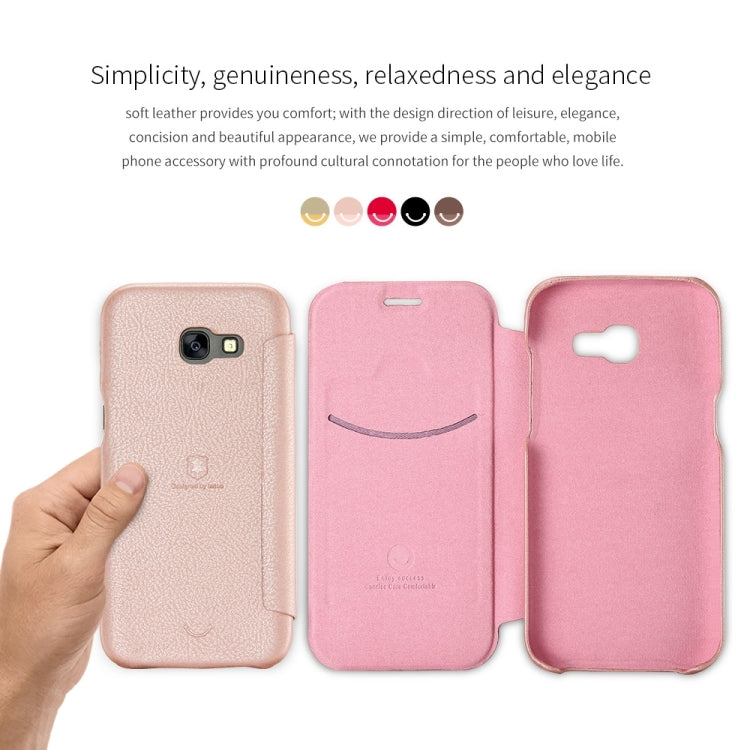 Lenuo for Galaxy A3 (2017) / A320 PU+PC Litchi Texture Horizontal Flip Leather Case with Card Slots