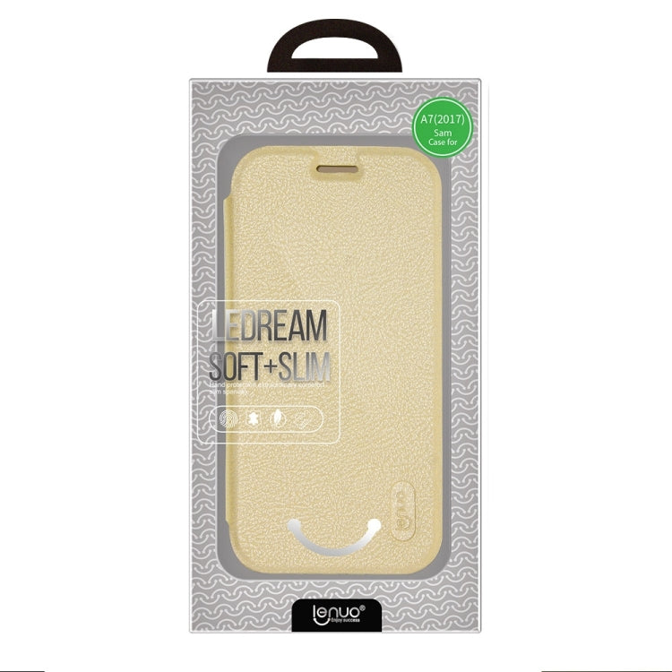 Lenuo for Galaxy A7 (2017) / A720 PU+PC Litchi Texture Horizontal Flip Leather Case with Card Slots