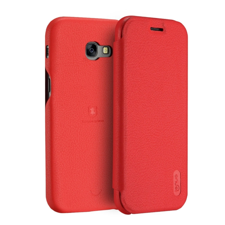Lenuo for Galaxy A7 (2017) / A720 PU+PC Litchi Texture Horizontal Flip Leather Case with Card Slots