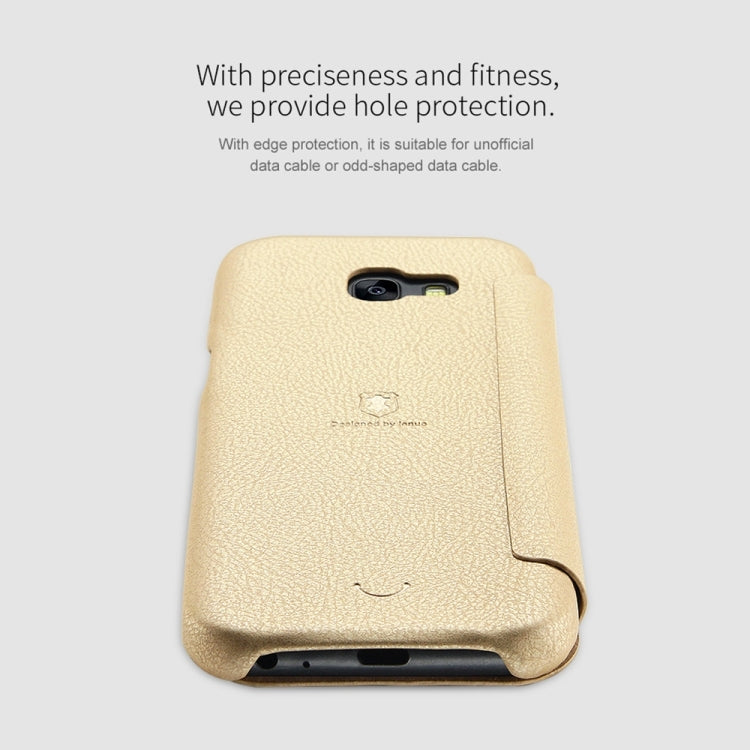Lenuo for Galaxy A7 (2017) / A720 PU+PC Litchi Texture Horizontal Flip Leather Case with Card Slots