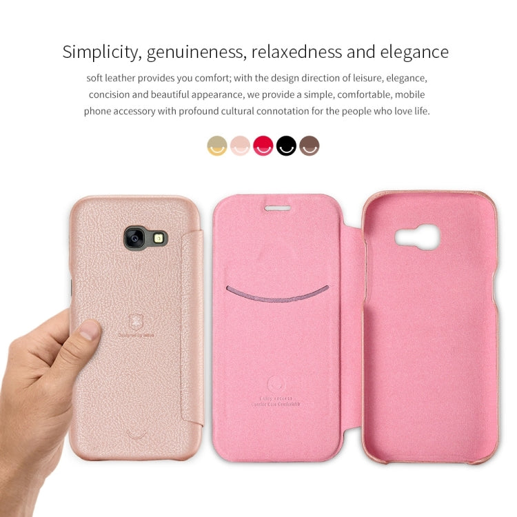 Lenuo for Galaxy A7 (2017) / A720 PU+PC Litchi Texture Horizontal Flip Leather Case with Card Slots