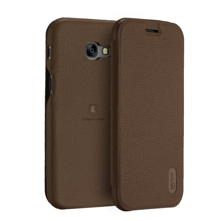 Lenuo for Galaxy A7 (2017) / A720 PU+PC Litchi Texture Horizontal Flip Leather Case with Card Slots