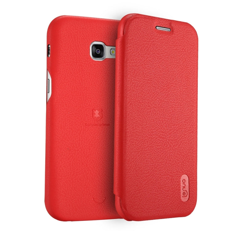 Lenuo for Galaxy A5 (2017) / A520 PU+PC Litchi Texture Horizontal Flip Leather Case with Card Slots