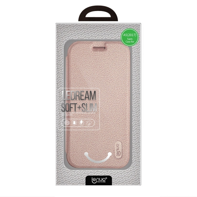 Lenuo for Galaxy A5 (2017) / A520 PU+PC Litchi Texture Horizontal Flip Leather Case with Card Slots