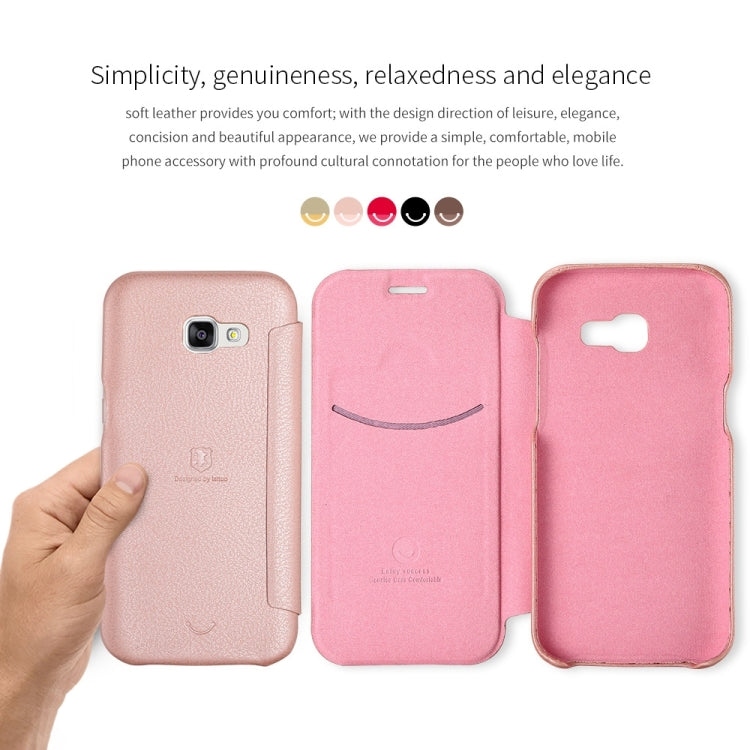 Lenuo for Galaxy A5 (2017) / A520 PU+PC Litchi Texture Horizontal Flip Leather Case with Card Slots