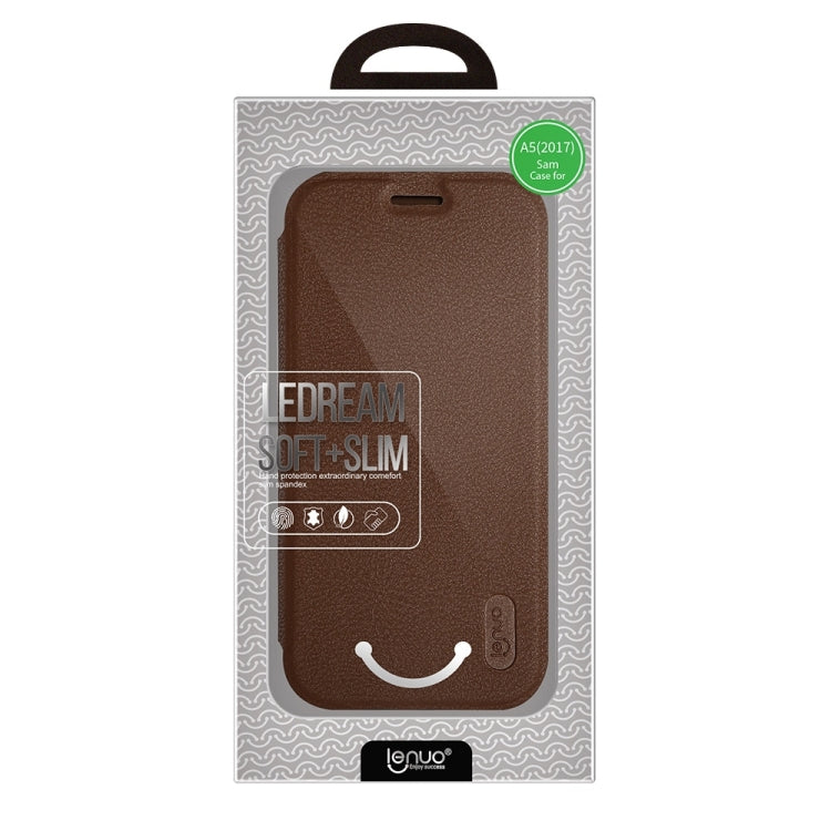 Lenuo for Galaxy A5 (2017) / A520 PU+PC Litchi Texture Horizontal Flip Leather Case with Card Slots