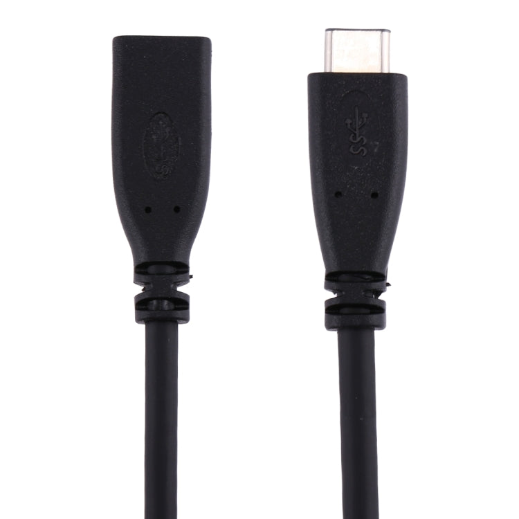 20cm USB-C / Type-C 3.1 Male to USB-C / Type-C Female Connector Adapter Cable(Black)