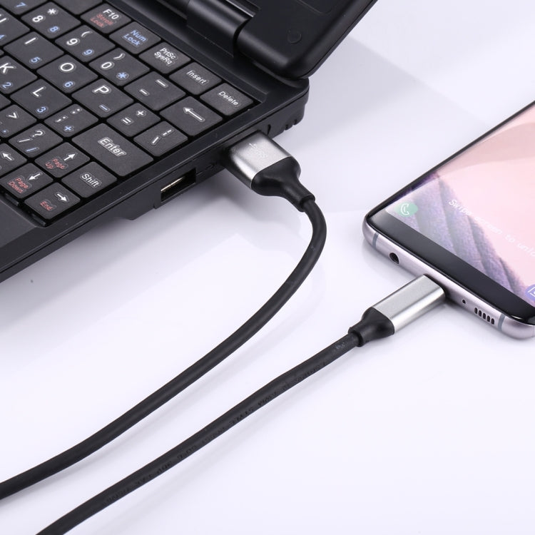 1m Aluminum Alloy Head USB-C / Type-C 3.1 to USB 3.0 Data / Charger Cable , For Galaxy S8 & S8 + / LG G6 / Huawei P10 & P10 Plus / Oneplus 5 / Xiaomi Mi6 & Max 2 /and other Smartphones(Black)