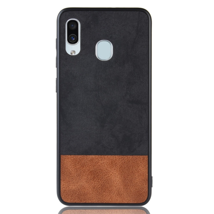 Shockproof Color Matching Denim PC + PU + TPU Case for Galaxy A40