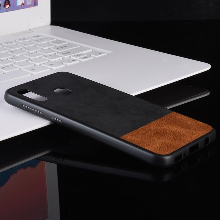Shockproof Color Matching Denim PC + PU + TPU Case for Galaxy A40