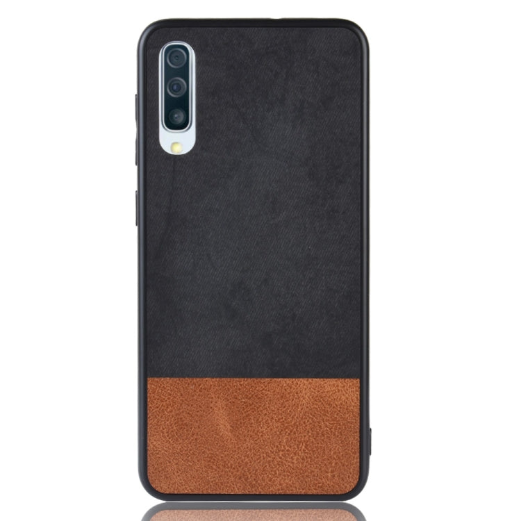 Shockproof Color Matching Denim PC + PU + TPU Case for Galaxy A70
