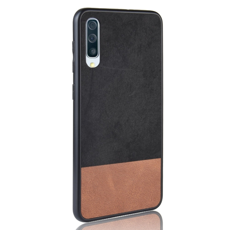Shockproof Color Matching Denim PC + PU + TPU Case for Galaxy A70