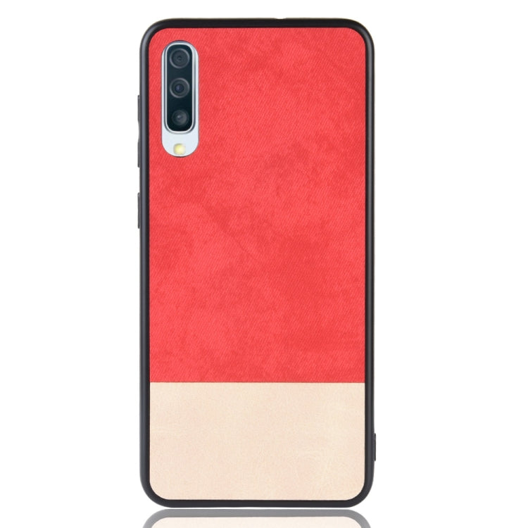 Shockproof Color Matching Denim PC + PU + TPU Case for Galaxy A70