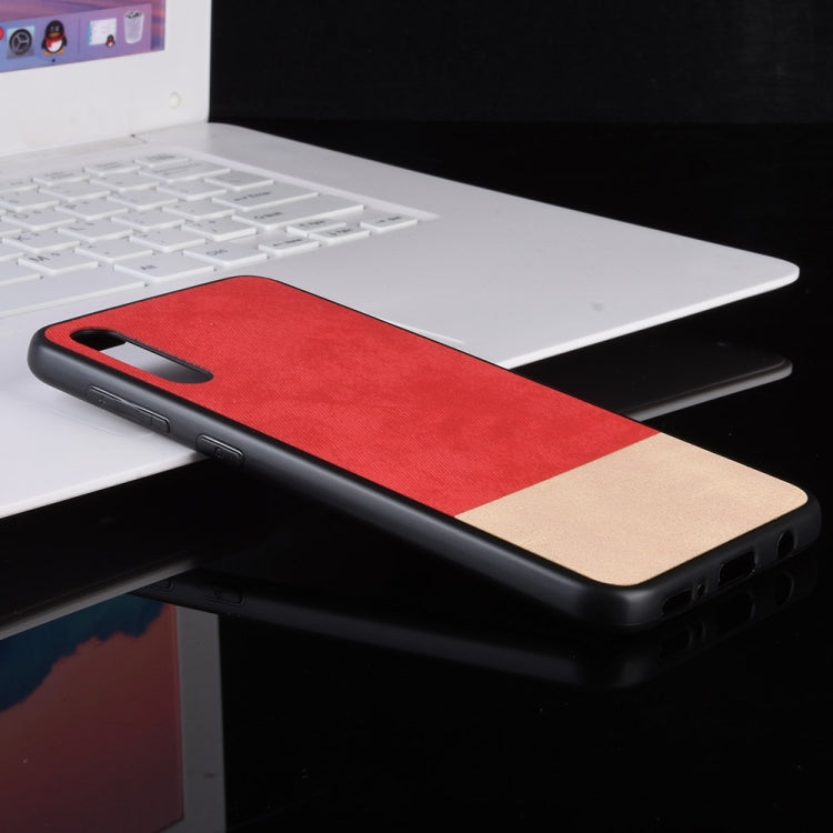 Shockproof Color Matching Denim PC + PU + TPU Case for Galaxy A70