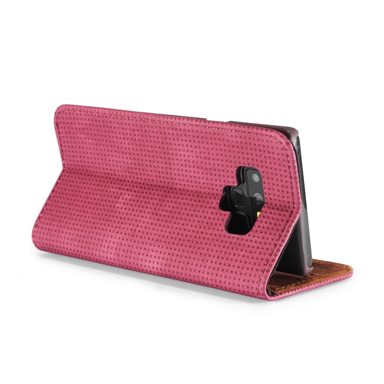 Retro Style Mesh Breathable Horizontal Flip Leather Case  for Galaxy Note9, with Card Slot & Holder & Wallet