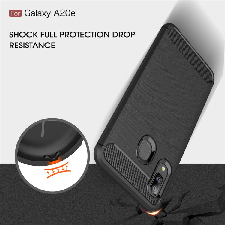 Brushed Texture Carbon Fiber TPU Case for Galaxy A20e