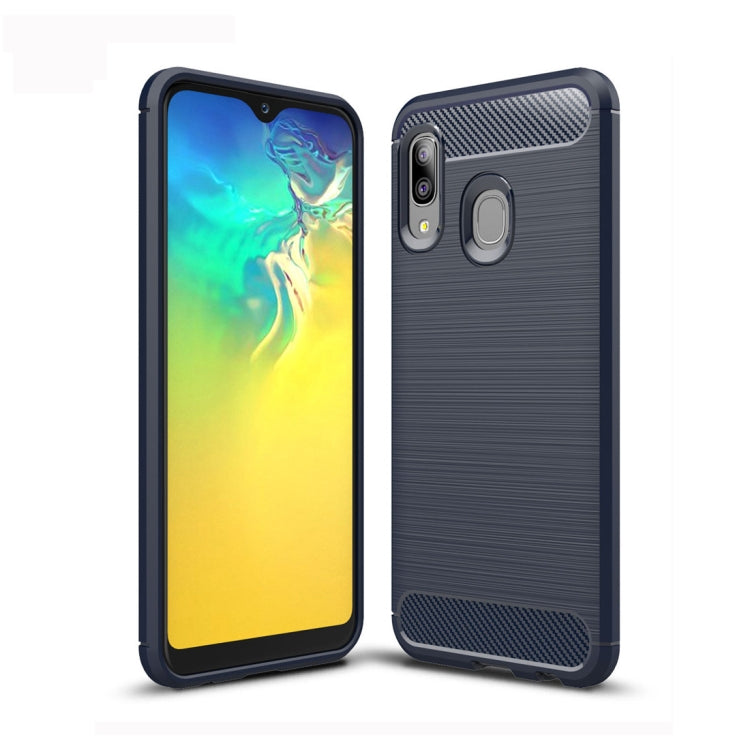 Brushed Texture Carbon Fiber TPU Case for Galaxy A20e