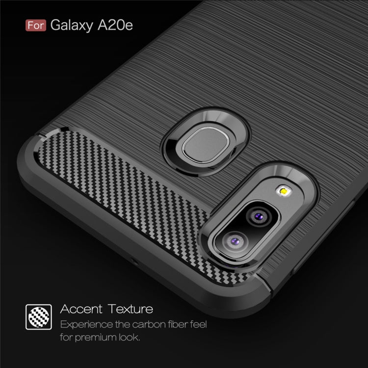 Brushed Texture Carbon Fiber TPU Case for Galaxy A20e