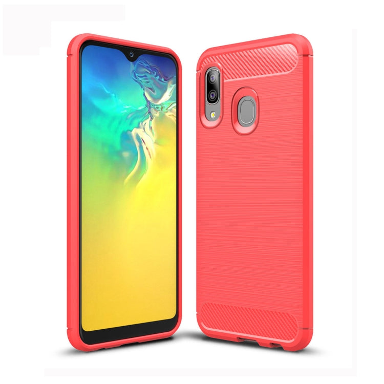 Brushed Texture Carbon Fiber TPU Case for Galaxy A20e