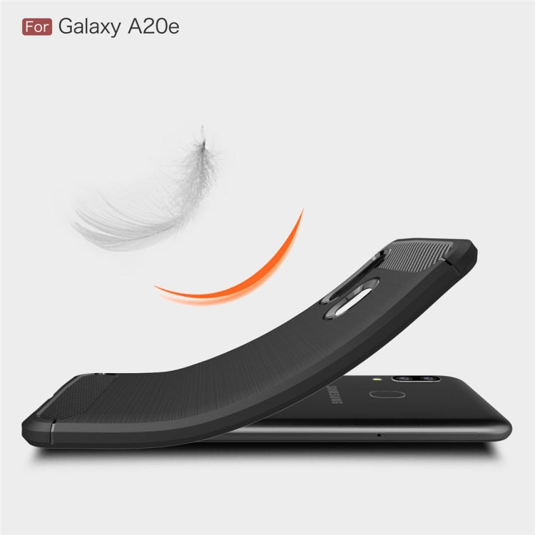 Brushed Texture Carbon Fiber TPU Case for Galaxy A20e