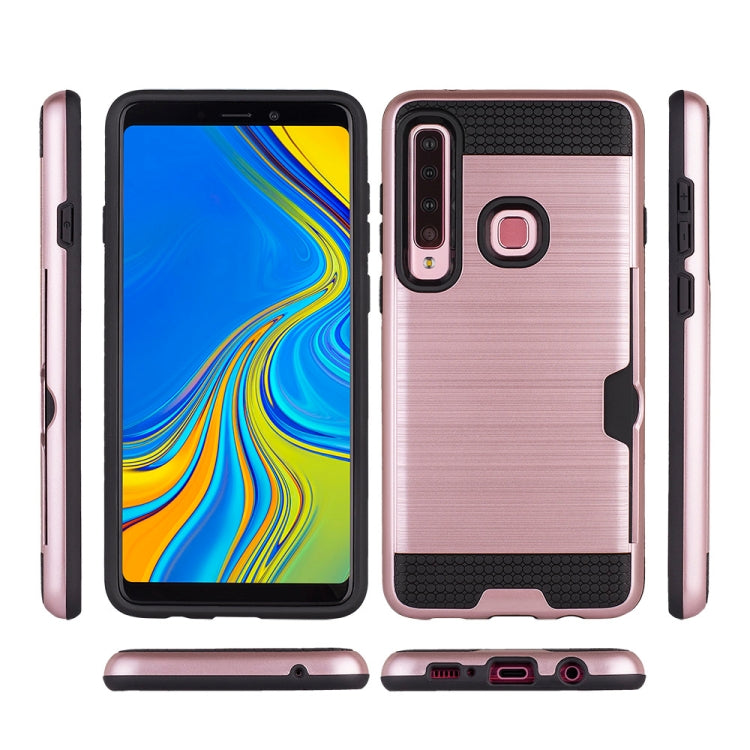 Brushed Texture Dropproof Protective Back Case for Galaxy A9 (2018) / A9s, with Card Slot